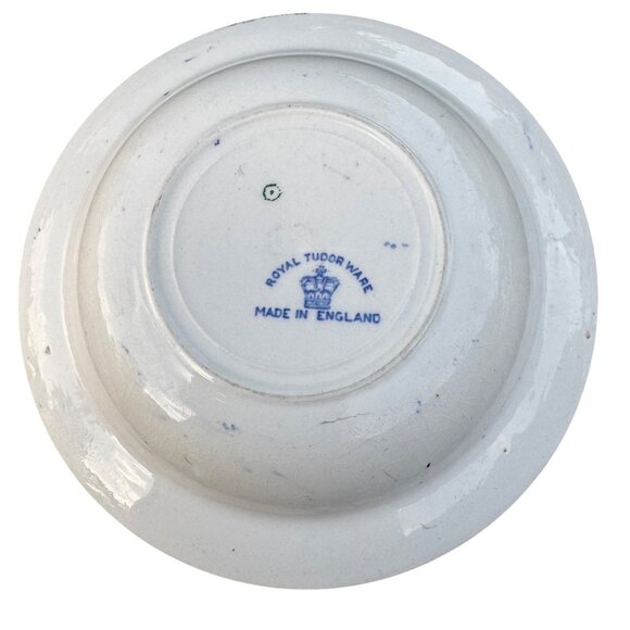 Royal Tudor Ware Blue Floral Ceramic Bowl 6.5 in Made In England Vintage - Picture 3 of 10